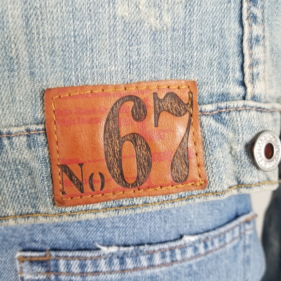 Polo Jeans Co Ralph Lauren Y2K Distressed Cropped Blue Denim Trucker Jacket Sz M - Picture 5 of 12